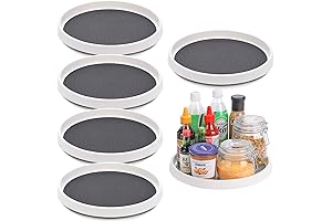 Set of 6, 12 Inch Non-Skid Lazy Susan Train for Kitchen Organization