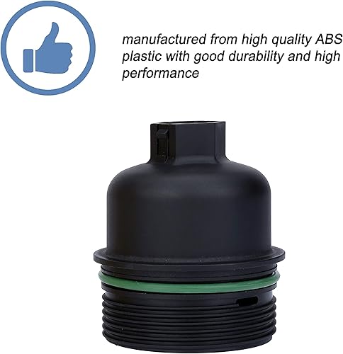 Miniatura 4 de ONER Conjunto de tapa de carcasa para filtro de aceite y filtro de aceite, apto para Maserati Ghibli V6 3.0L 2014-2019, Maserati Quattroporte V6