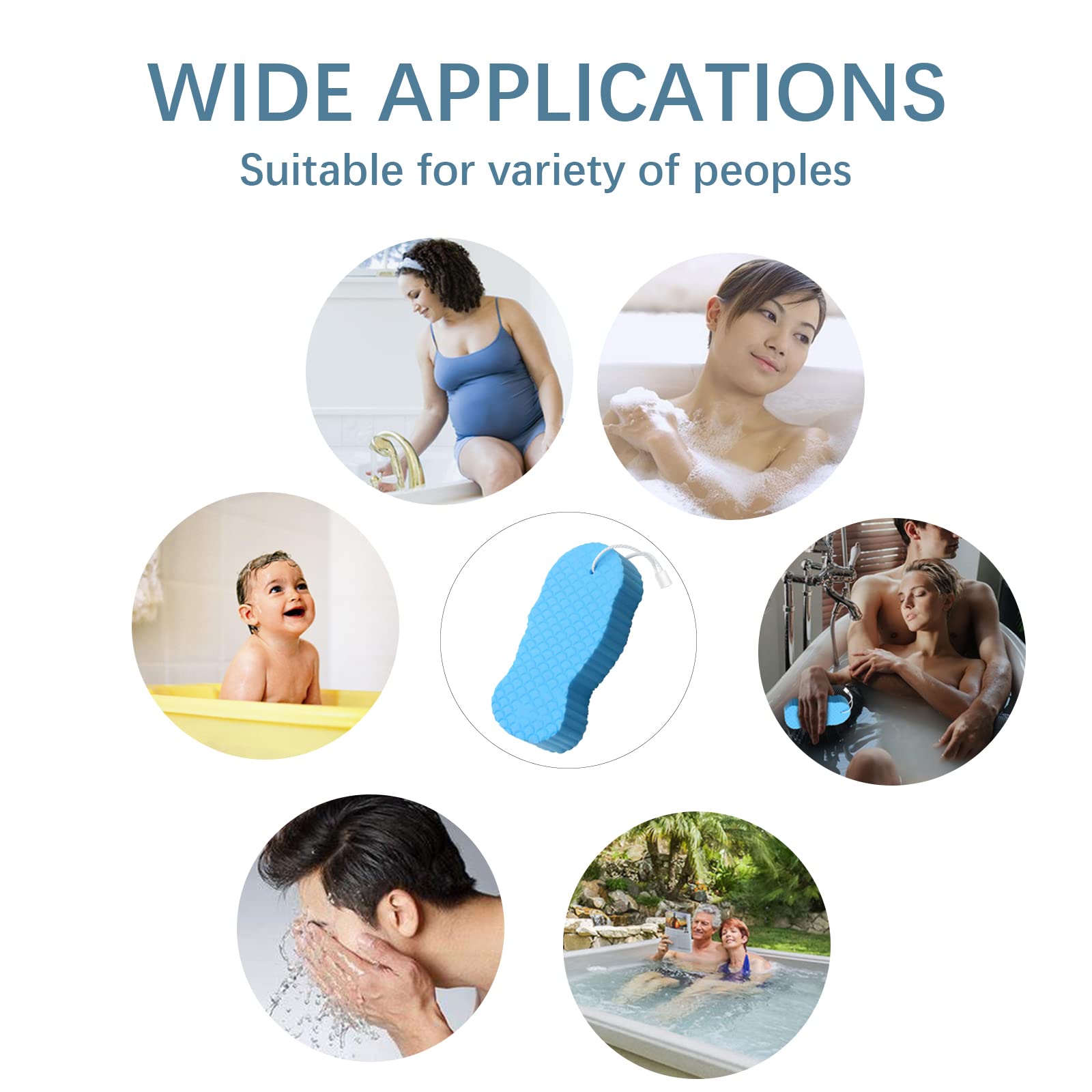 RRJ Exfoliating Sponge,Super Soft Body Sponge Bath Flowers Shower Dead Skin Removal Bathing Sponge Bath Sponges for Adults and Kids 4Pcs 3