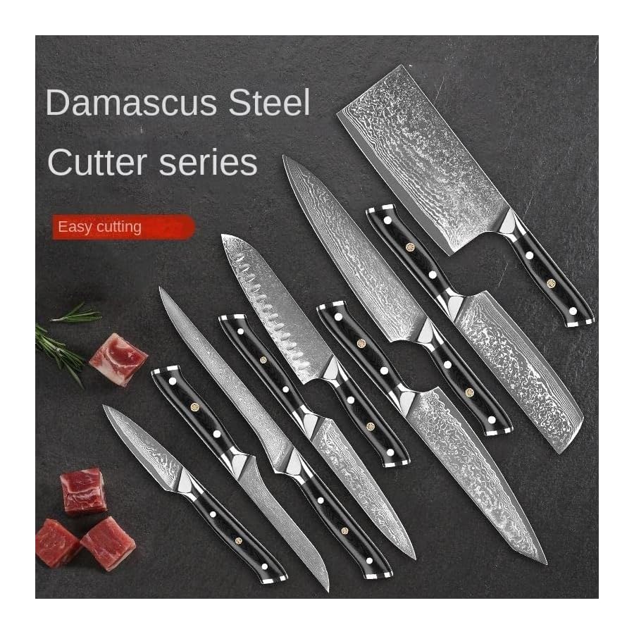 Kitchen-Knife-Sets-9PCS-Knife-Set-67-Layers-VG10-Damascus-Steel-Kitchen-Kitchen-Chopper-Meat-Cleaver-Household-Full-Set-Of-Knives Kitchen Knife Sets, 9PCS Knife Set 67 Layers VG10 Damascus Steel Kitchen Kitchen Chopper Meat Cleaver Household Full Set Of Knives
