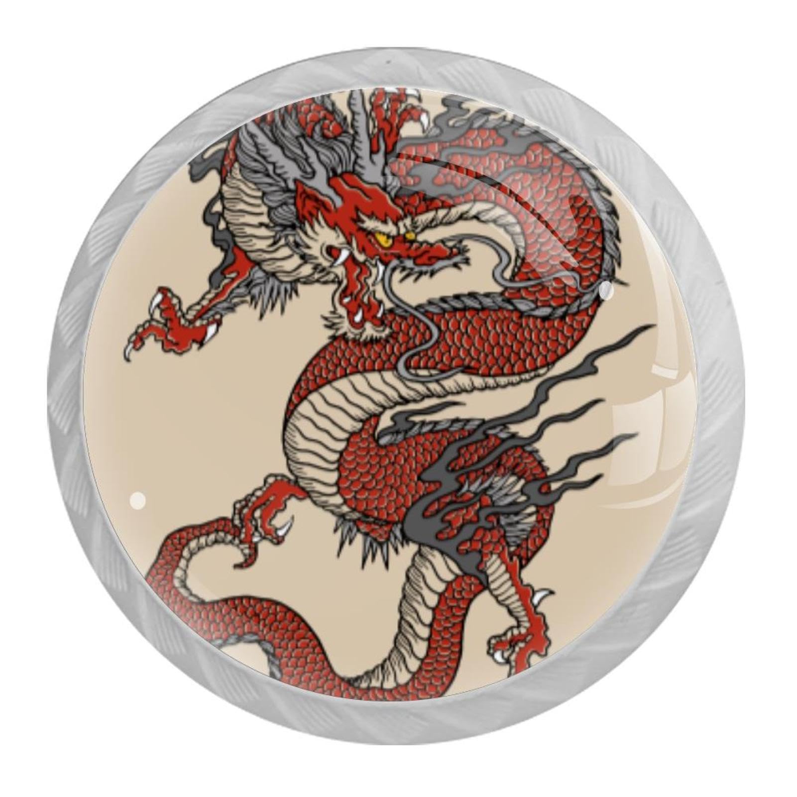 Tqmspg 4 Pieces Drawer Pulls Dragon Door Knobs Dresser Handles for Kitchen Wardrobe Cupboard Hardware Furniture