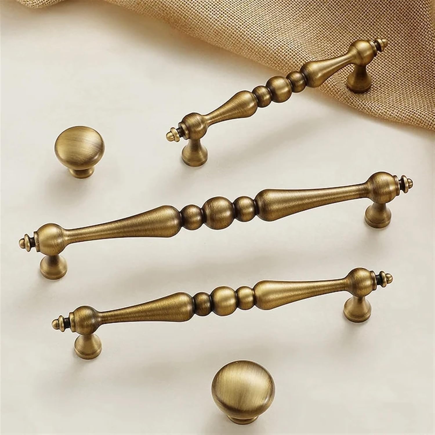 Antique Solid Brass Drawer Knobs French Retro Handle Bathroom Pulls Kitchen Cabinet Door Handle Cupboard Door Furniture Handles 1Pcs (Color : Brass 128mm)