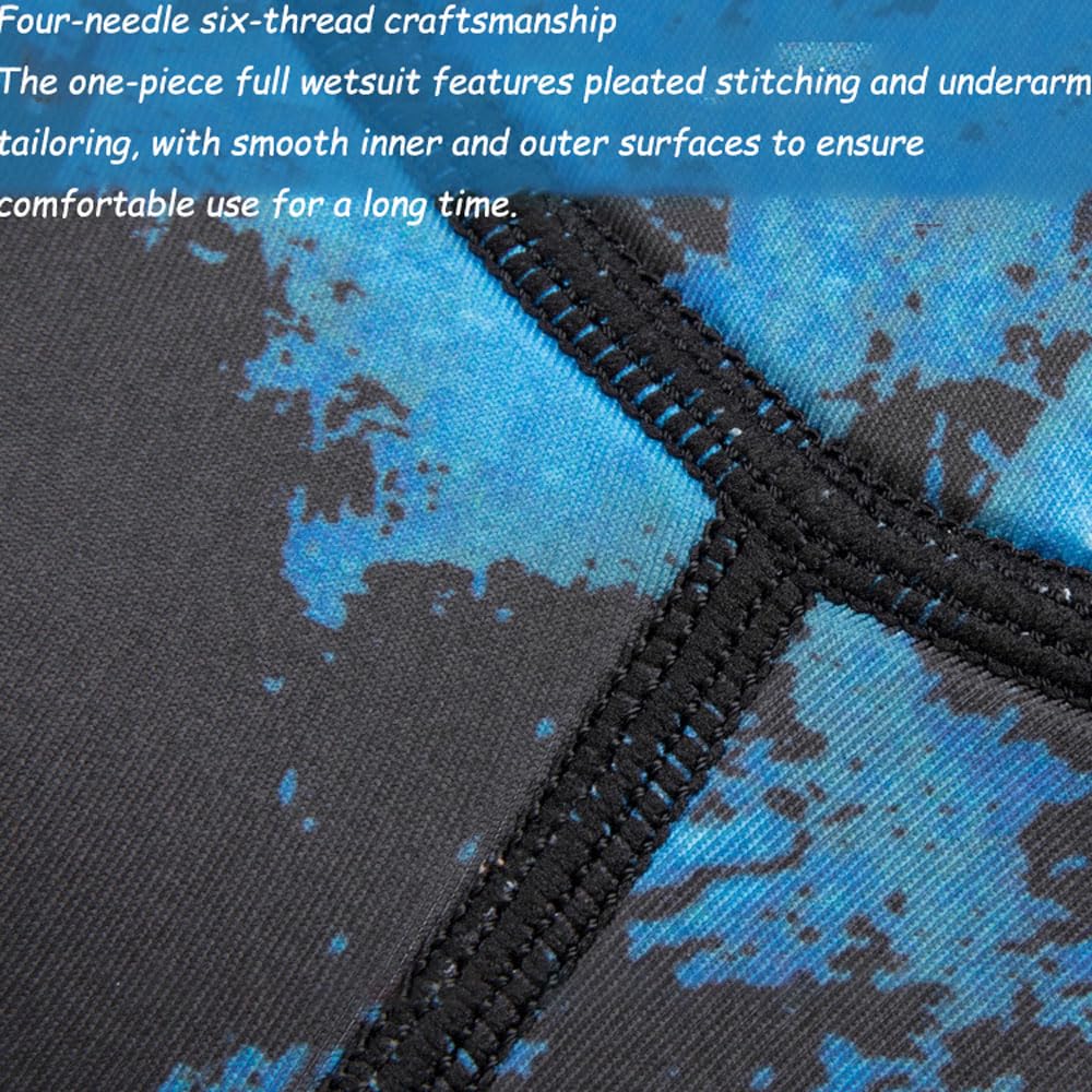 Muta Monopezzo Uomo, Full Muta da 3 mm Neoprene Camuffare Termico con cerniera posteriore,Anti-UV Muta Da Sub A Maniche Lunghe per Snorkeling, Surfing, nuotare, Subacquea e Altri Sport in Acqua