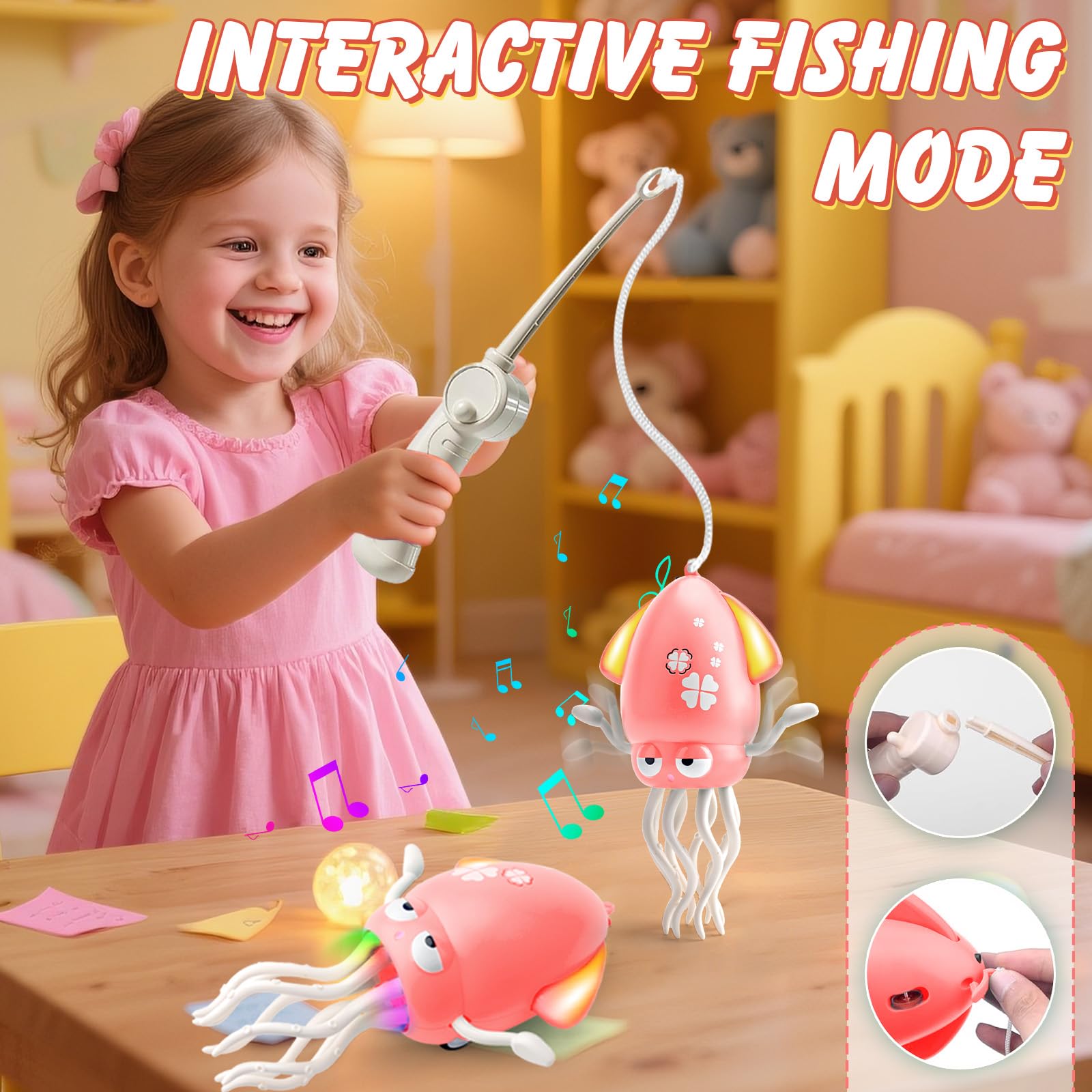 Polpo Danzante Elettrico Con Luci LED E Musica – Giocattolo Interattivo Per Bambini Con Evitamento Ostacoli - 2