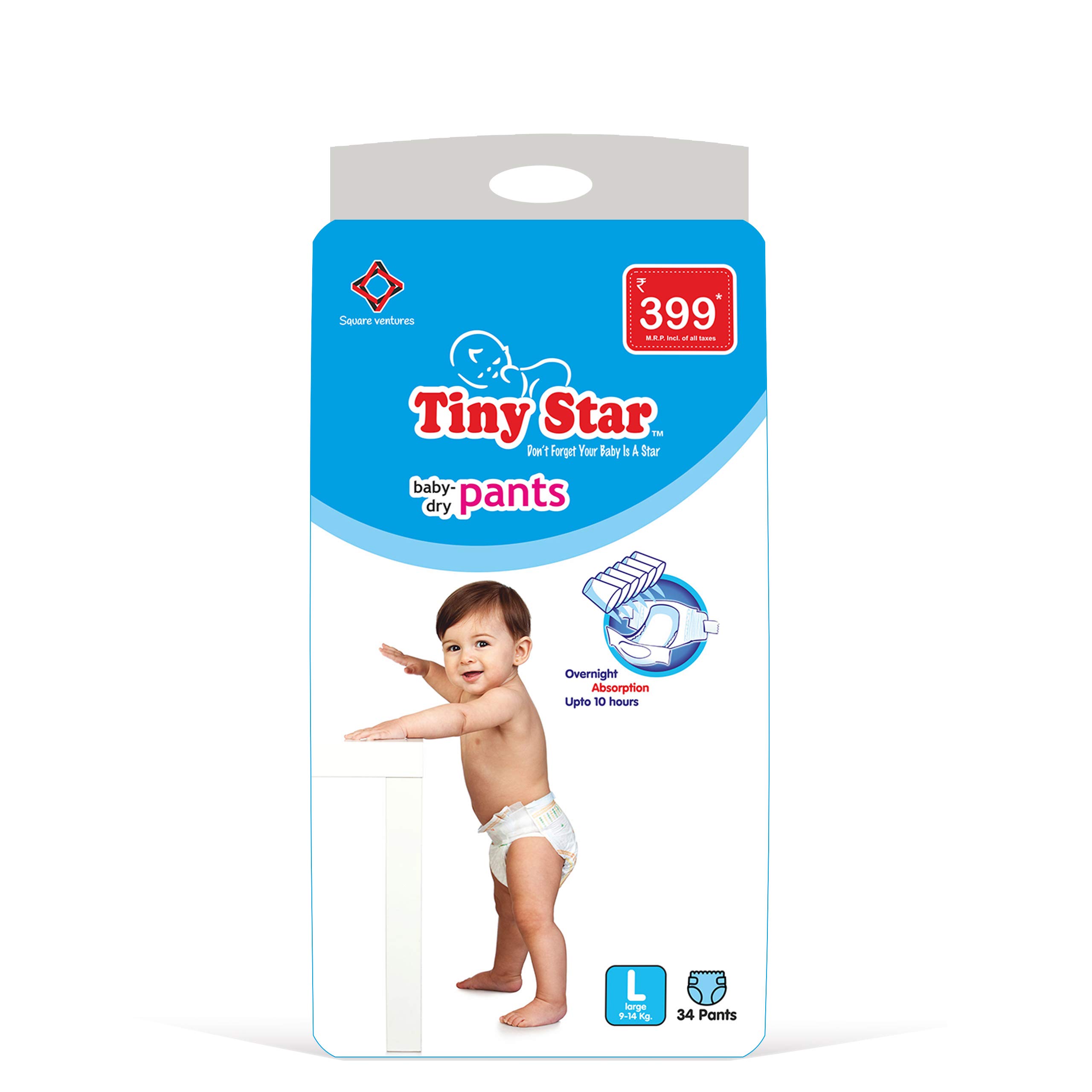 Tiny Star Baby Diaper Pants Pack of 2 (Large 34)