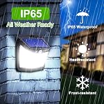 CLAONER Lumières solaires en plein air [128 LED/3 Modes], Lumières de sécurité du capteur de mouvement solaire IP65 Imperméable Lumières de pont solaire durable à 270° Angle d'éclairage pour Garage de voie de triage