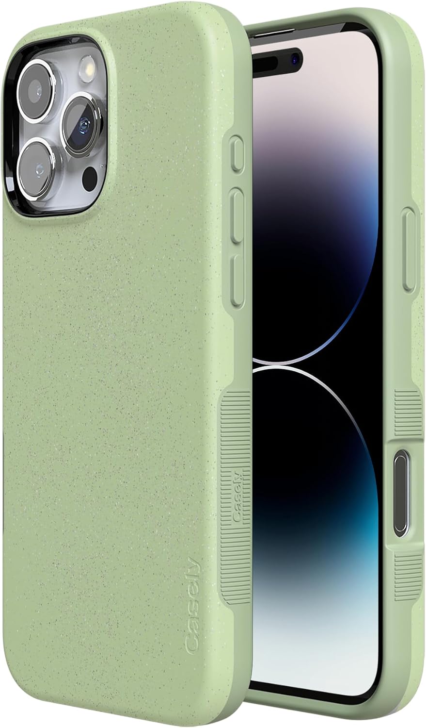 Casely iPhone 16 Pro Max Case | Kiwi Kiss | Matcha Green Shimmer | Bold Protective Design | Compatible with MagSafe