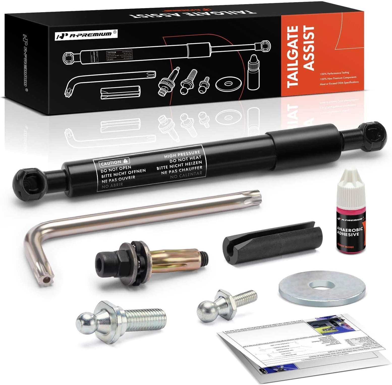 A-Premium Tailgate Assist Shock Strut Replacement for Dodge Trucks Ram 1500 Ram 2500 Ram 3500 2002-2009
