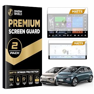 Spartan Shield Matte SCREEN GUARD COMBO For MG WINDSOR EV & EV PRO 2026 [2024 - Running] || EXCLUSIVE - ESSENCE - EXCLUSIVE PRO - ESSENCE PRO || 15.6 INCH INFOTAINMENT + 8.8 INCH LCD INSTRUMENT CLUSTER PROTECTOR | Anti Scratch | Water Resistant | HD Clear | High Touch Sensitivity | Windsor 2025 Car Accessories [Not Tempered Glass] (Windsor [15" Combo] Matte)