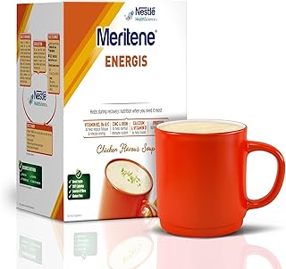 Meritene Energis Chicken Meal Replacement | 50g Powder Sachets, Pack of 10 | Nutritional Support Mix with Proteins and Minerals | With Vitamin D, B & K