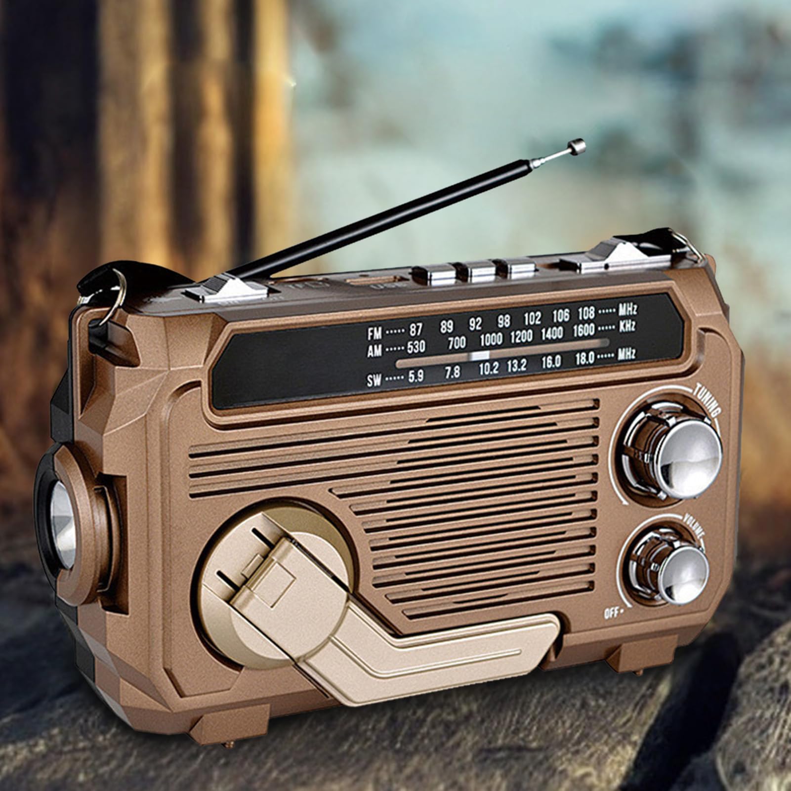 Radio z korbą słoneczną, radio z korbą Przenośne radio pogodowe na baterie