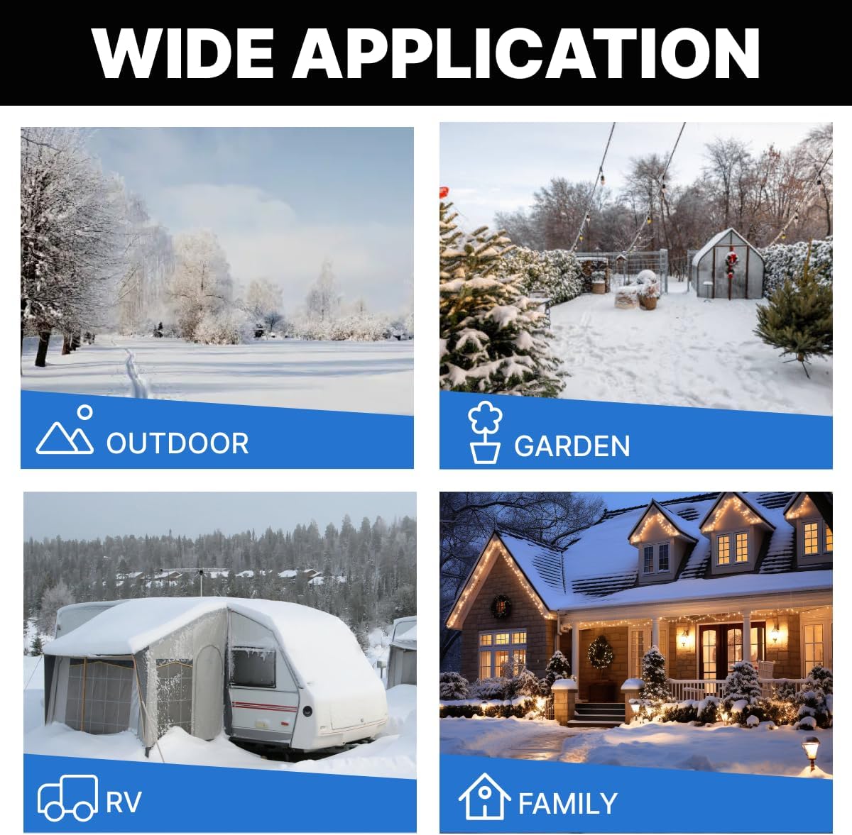 Heated Water Hose for RV, 25 FT, 5/8" ID, -40F, PVC, Blue, Energy Saving Thermostat