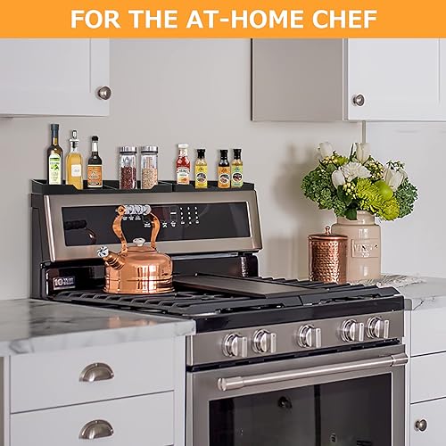 Miniatura 7 de Doyosh Estante superior magnético para estufa, 2 estantes ajustables de 15 a 30 pulgadas sobre la estufa, almacenamiento de cocina con instalación