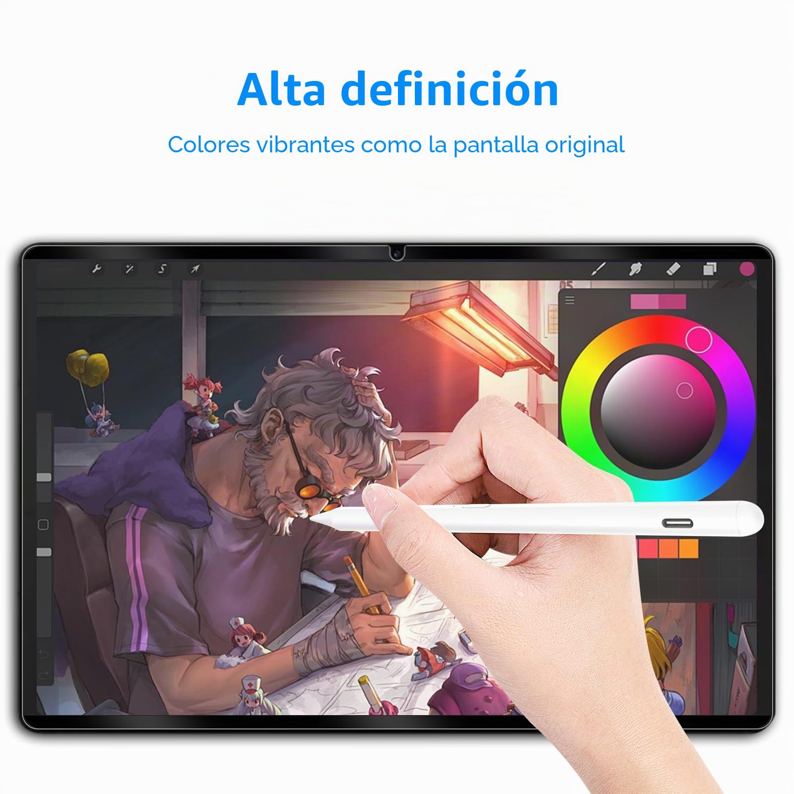 Protector Pantalla Magnético para Samsung Galaxy Tab S11/S9/S9FE/S8/S7/T870 | 11 Pulgadas, 2 Piezas Película de PET Mate de Efecto Papel, Antirreflejo, Antihuellas, Escritura y Dibujo como en Papel