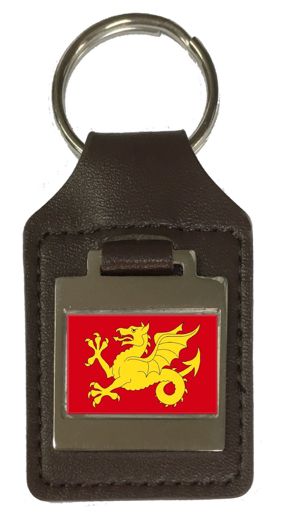 Schlüsselanhänger aus Leder mit Gravur Wessex County England Flagge