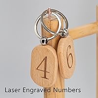 Vista 7 de TFoRibbon Paquete de 20 llaveros de madera en blanco con grabado de madera rectangular