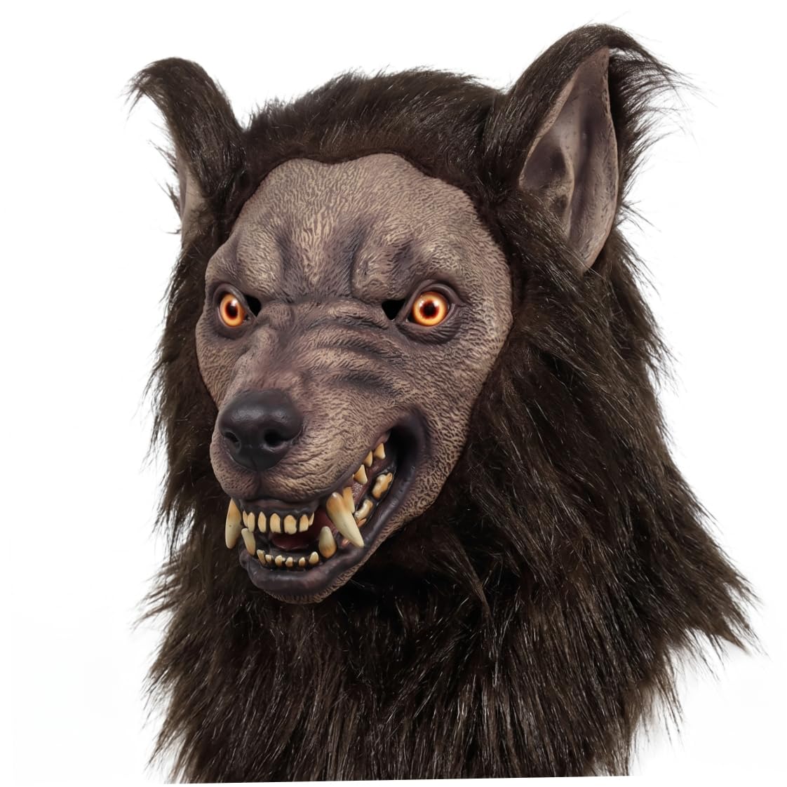 Goutdori Realistic Werewolf Mask Adult Furry, Brown Animal Halloween Costume Prop for Cosplay Party