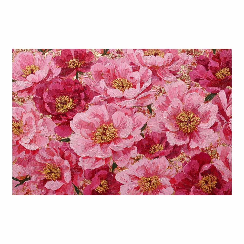 Xeniou Multicolor Flowers Wall Art Gold Foil Peony Print Canvas Wall Art, For Living Room Bedroom Home Wall Decoration(Multicolor)-80X120cm Unframed