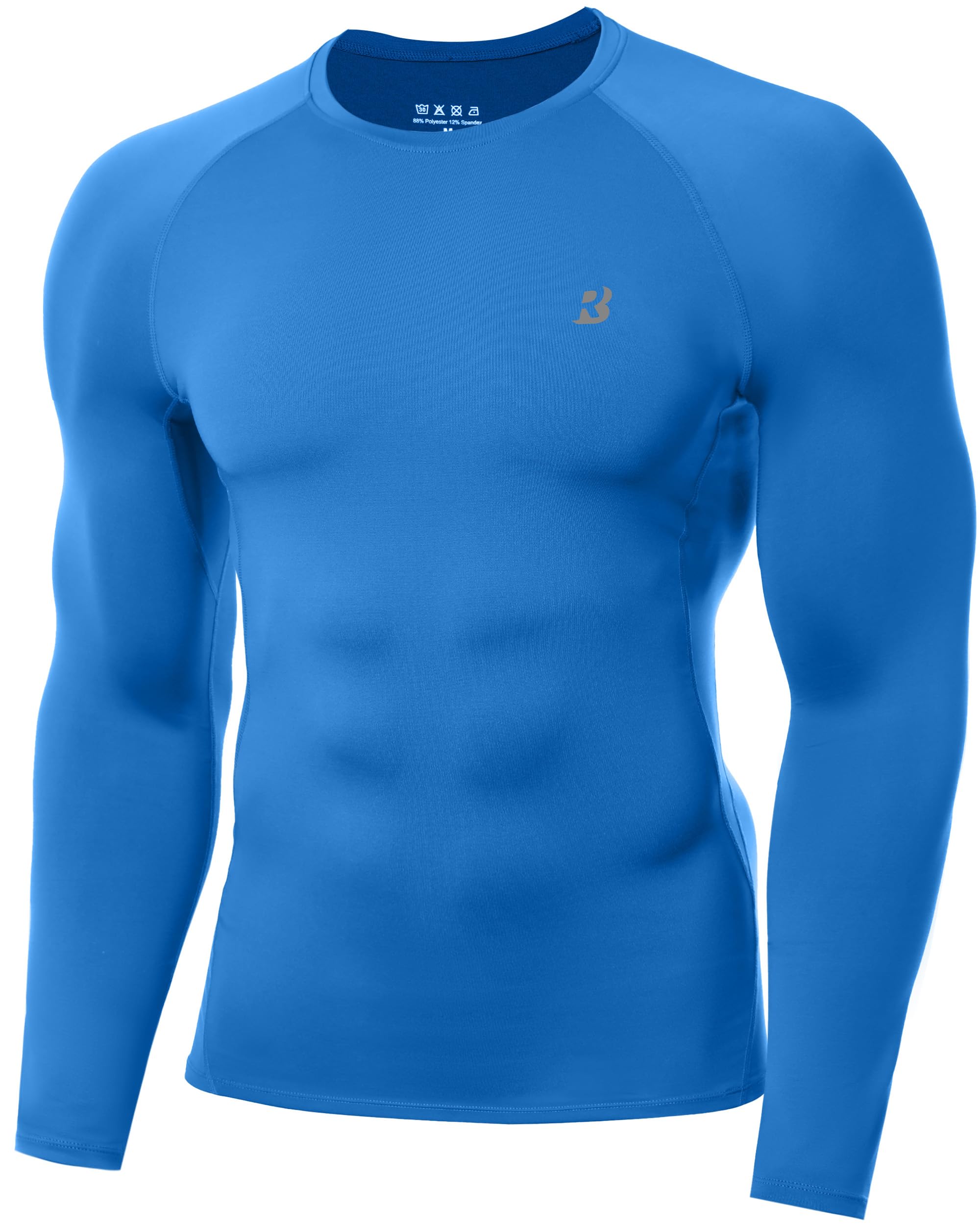 Roadbox Kompressionsshirt Herren Langarm, Atmungsaktiv, Schnell Trocknend, Funktionsshirt für Fitness, Fußball & Outdoord