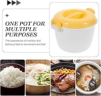 Vista 6 de DOITOOL Arrocera para microondas - Mini olla arrocera para horno microondas - Vaporizador de microondas Arrocería pequeña para pasta, pollo, tocino