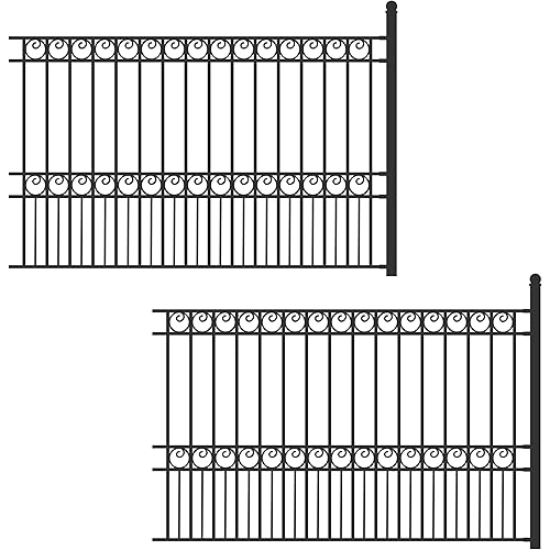 ALEKO Security Fencing Kit | 2-Panel Steel Fence Kit | Modern Garden Anti-Rust Panels | Residential Commercial Use | 8x5 Each | 2FENCEPAR | Paris
