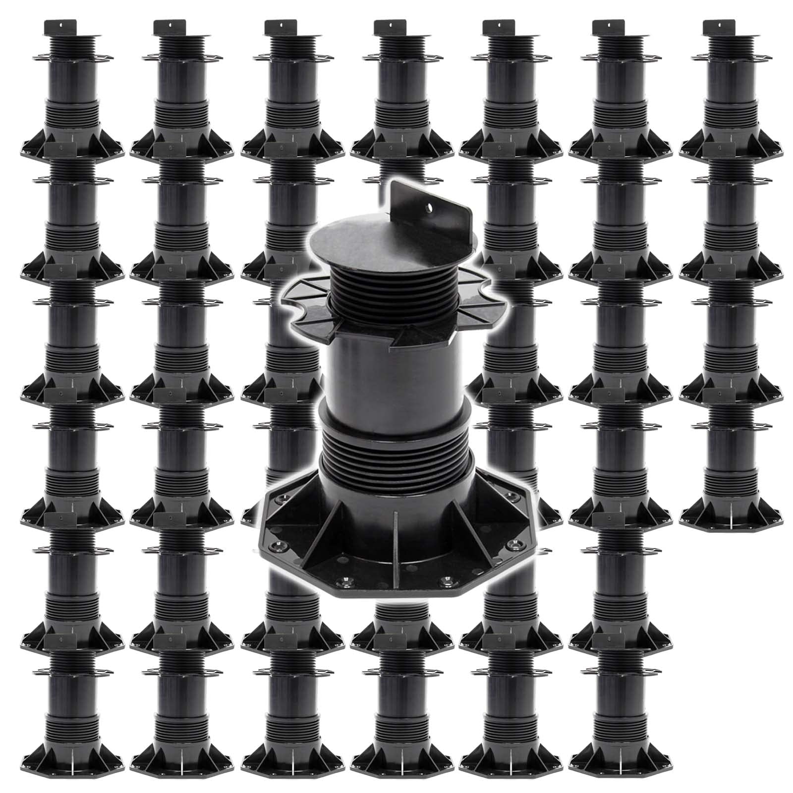 XPOtool Juego de 40 bases regulables para terraza carga máxima 2700kg ajustable en altura 140-210mm