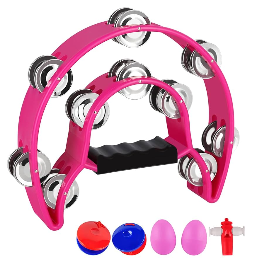 Amazon.com: EastRock Double Row Tambourine,Metal Jingles