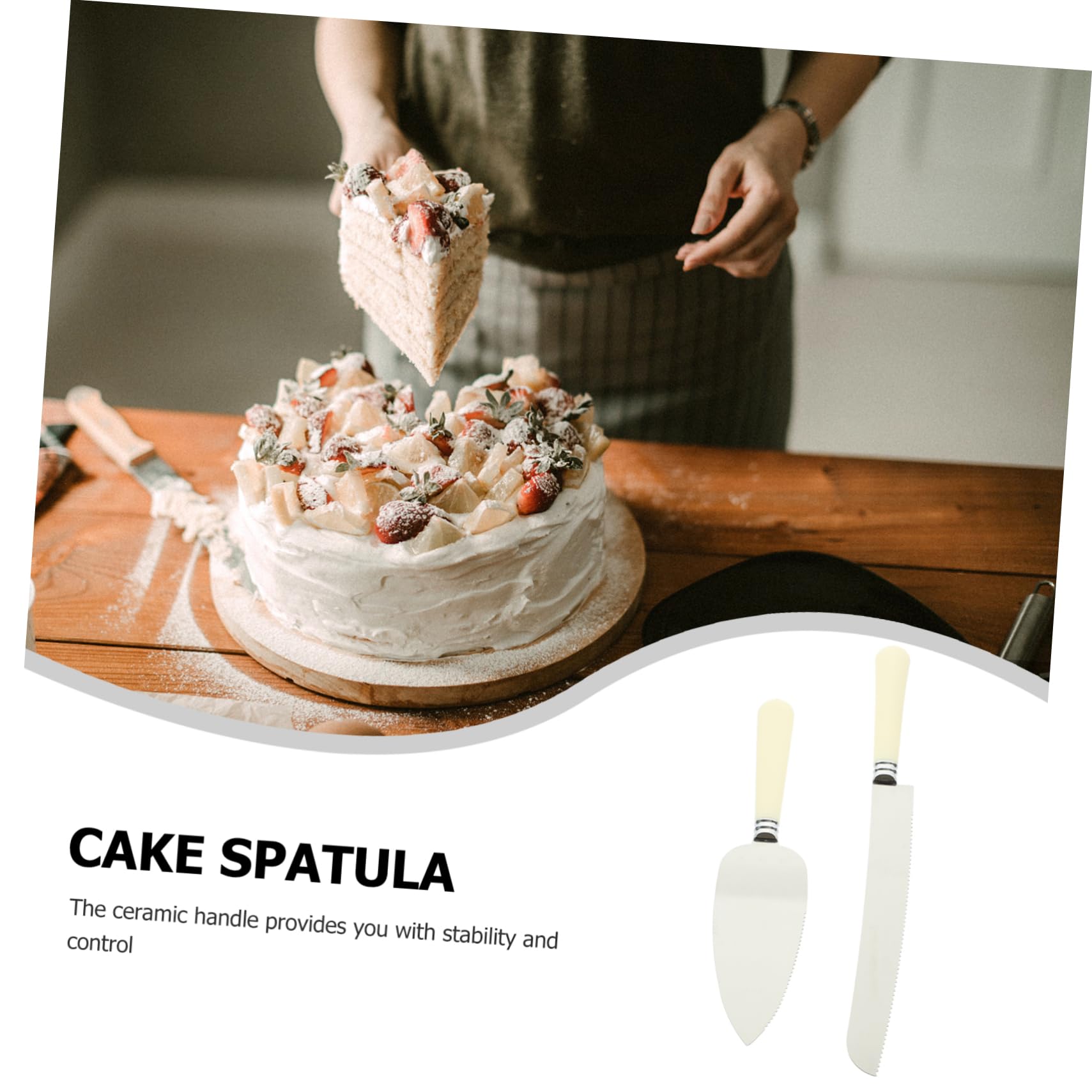 OFFSCH Set of 2 Pink Crafted Cake Cutters Sturdy Cheese Slicers Easy-clean Non-slip Handles