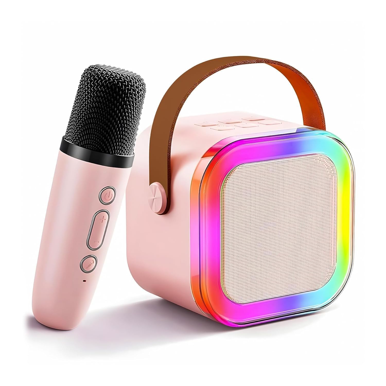Karaoke Machine with Wireless Mics, Bluetooth Speaker, RGB Lights 5 Voice Effects, Portable Sound System for Kids & Adults(1 MIC with Speaker Set) (K12 Karaoke Set – 1 Wireless Mic)-image-25
