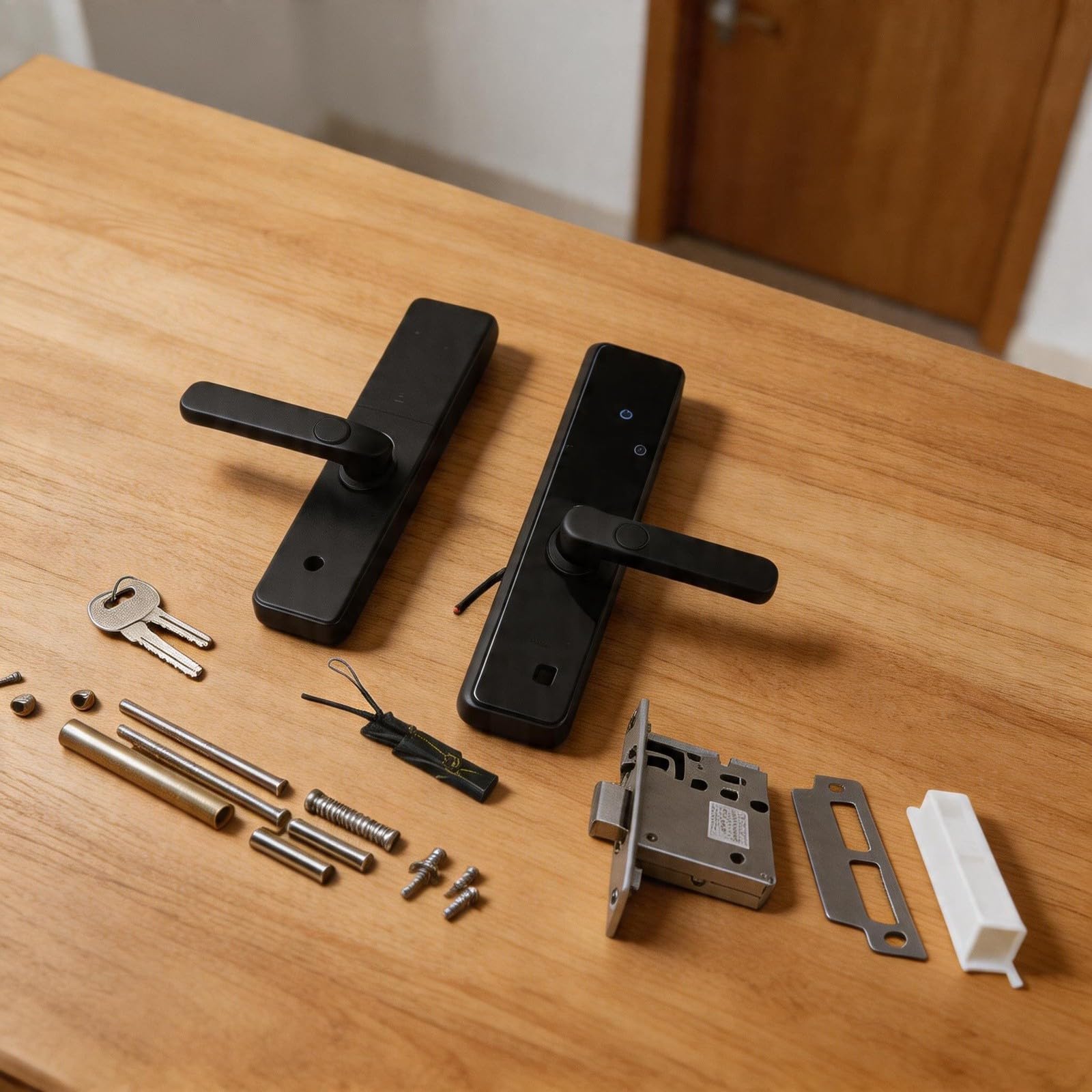 Cerradura inteligente de puerta con huellas dactilares con funcionalidad completa y características de alta seguridad para necesidades residenciales modernas (18 cm)