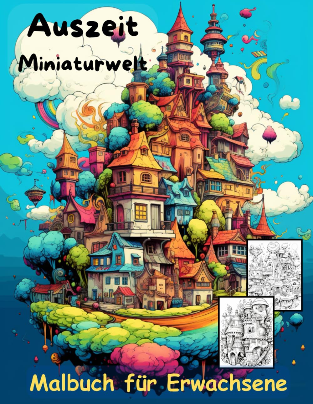 AUSZEIT Miniaturwelt -Malbuch für Erwachsene -Entspannung und Stressabbau: -Ausmalbilder -nimm dir Zeit -für dich -50 atemberaubende Motive -Anti-Stress
