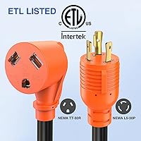 Vista 5 de Nilight Cable Adaptador Generador RV 30 Amperios a 30 Amperios 3 Clavijas Cobre Puro Resistente Bloqueo Giratorio Enchufe Macho 10 Calibre Alambre