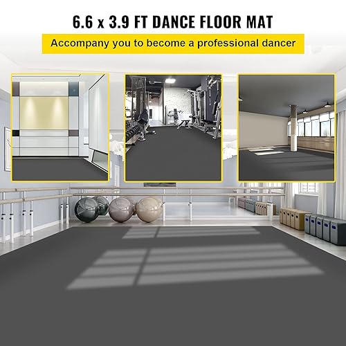 Vista 2 de VEVOR Pista de baile, rollo de pista de baile de 6.6 x 3.9 pies, pista de baile de vinilo de PVC de 0.06 pulgadas de grosor, pista de baile portátil