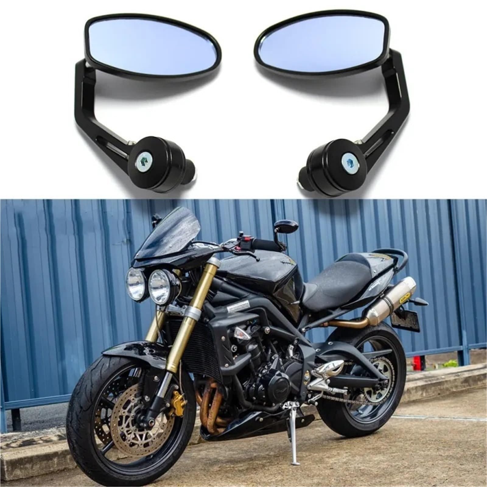 osłona lusterka Lusterka na kierownicę motocykla 7/8" z powłoką antyodblaskową, zamienne do Triumph Street Triple 675 765 R RS