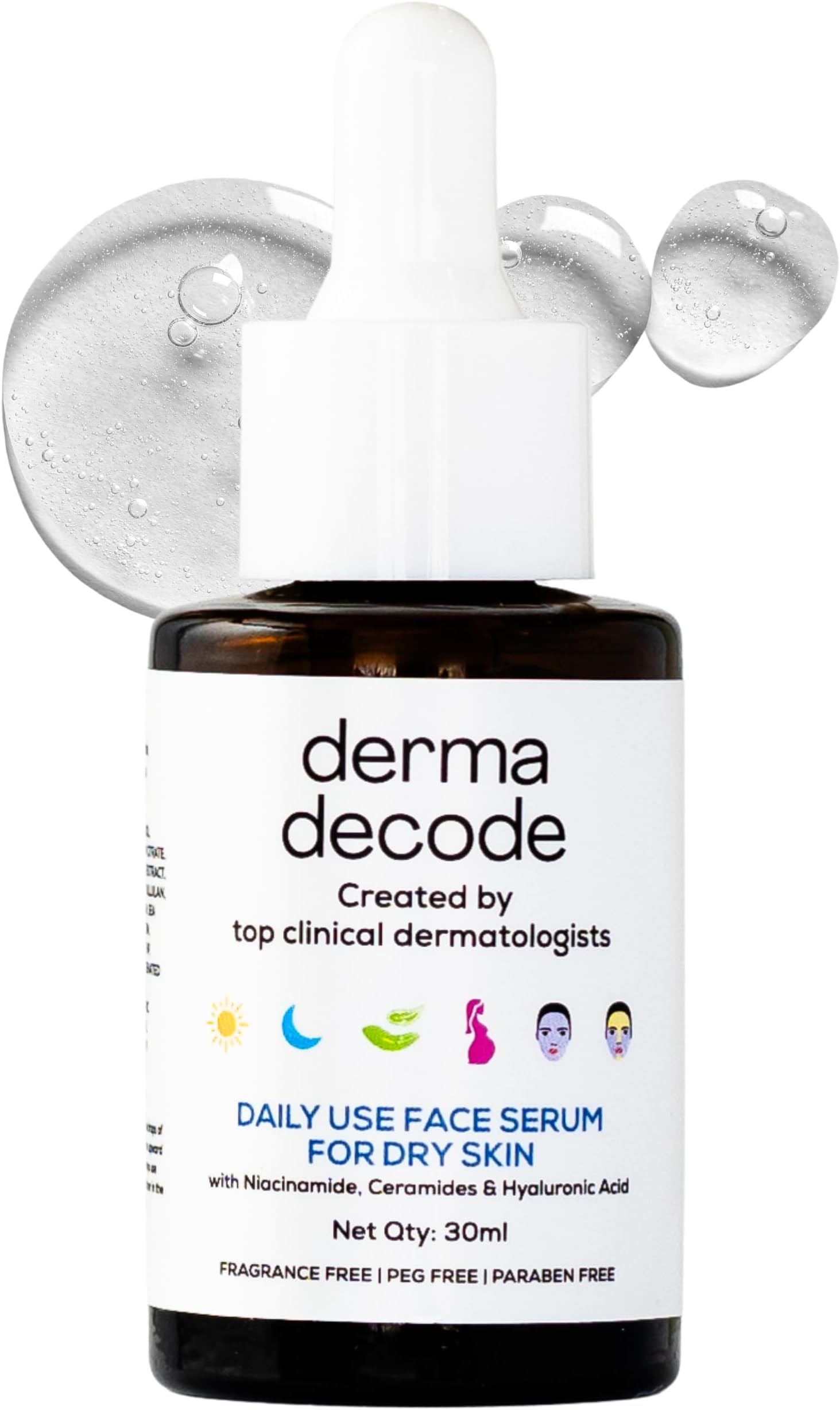 10% Niacinamide Face Serum for Dry Skin, Open Pores Serum, Hydrating, Texture Improvement, Pore Minimizing with Ceramides, Hyaluronic Acid and Vitamin B3, Barrier Repair Treatment 30ml