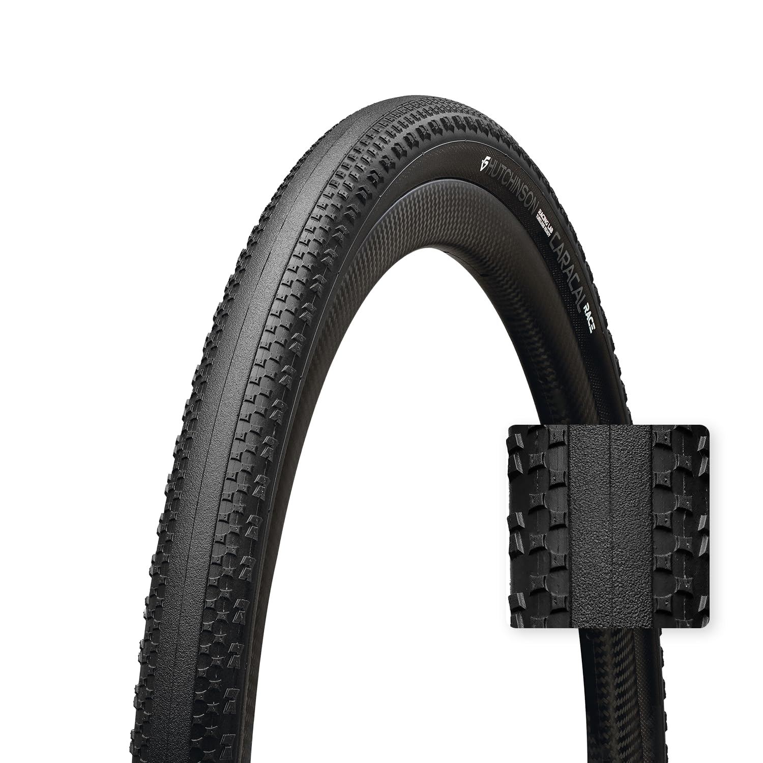 Hutchinson – Caracal Race – Tubeless Ready Gravel Tyre – Mach Tread Ultimate Compound – UltraSwift Casing – High‑Speed Racing Tread – Lightweight –700 x 40c – Black