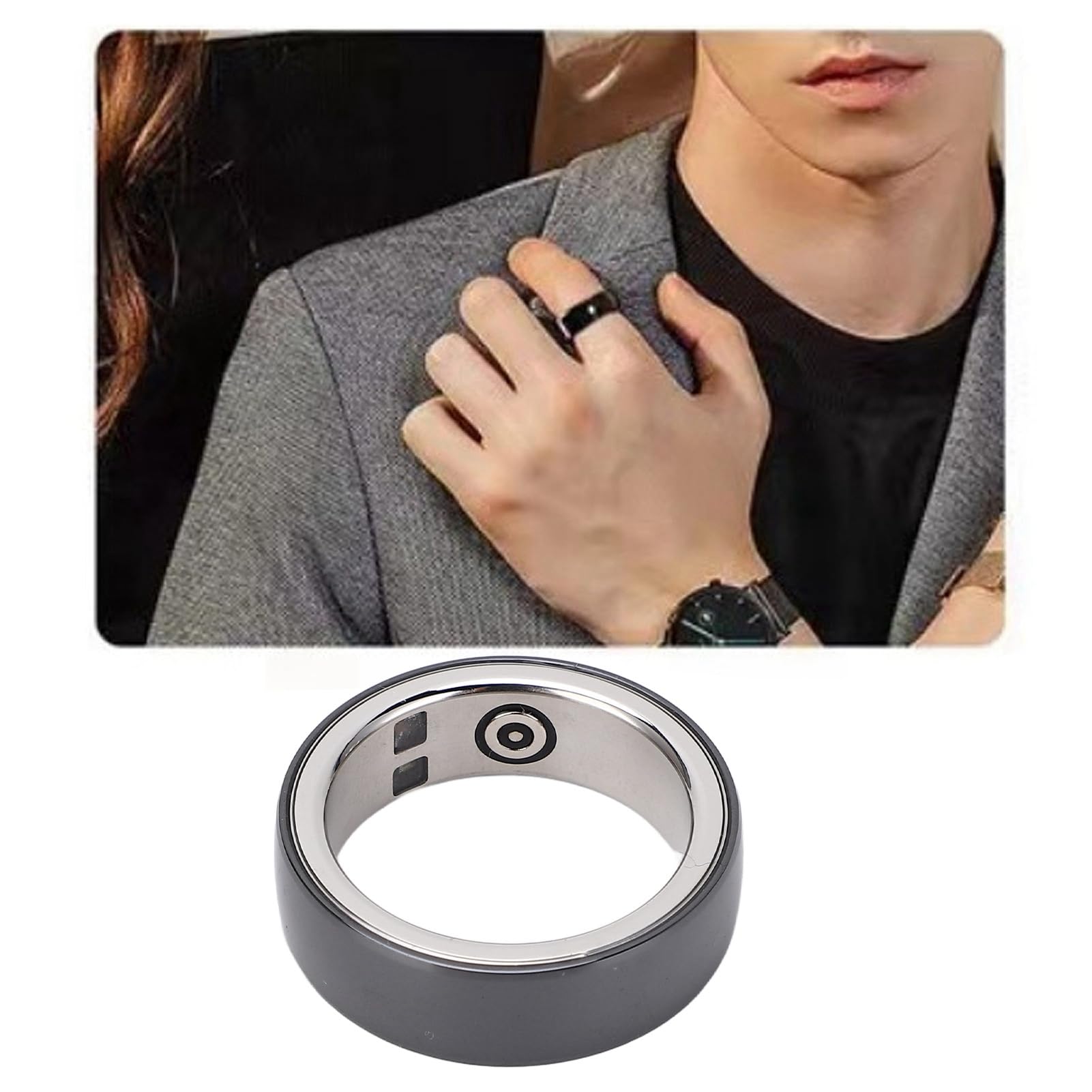 Gesundheitsring, Intelligenter Tragbarer Fingersport aus Edelstahl Im Freien, Übung, Fitness, Fitness-Technologie, Aktivitäts-Tracker, Wasserdichter Wiederaufladbarer