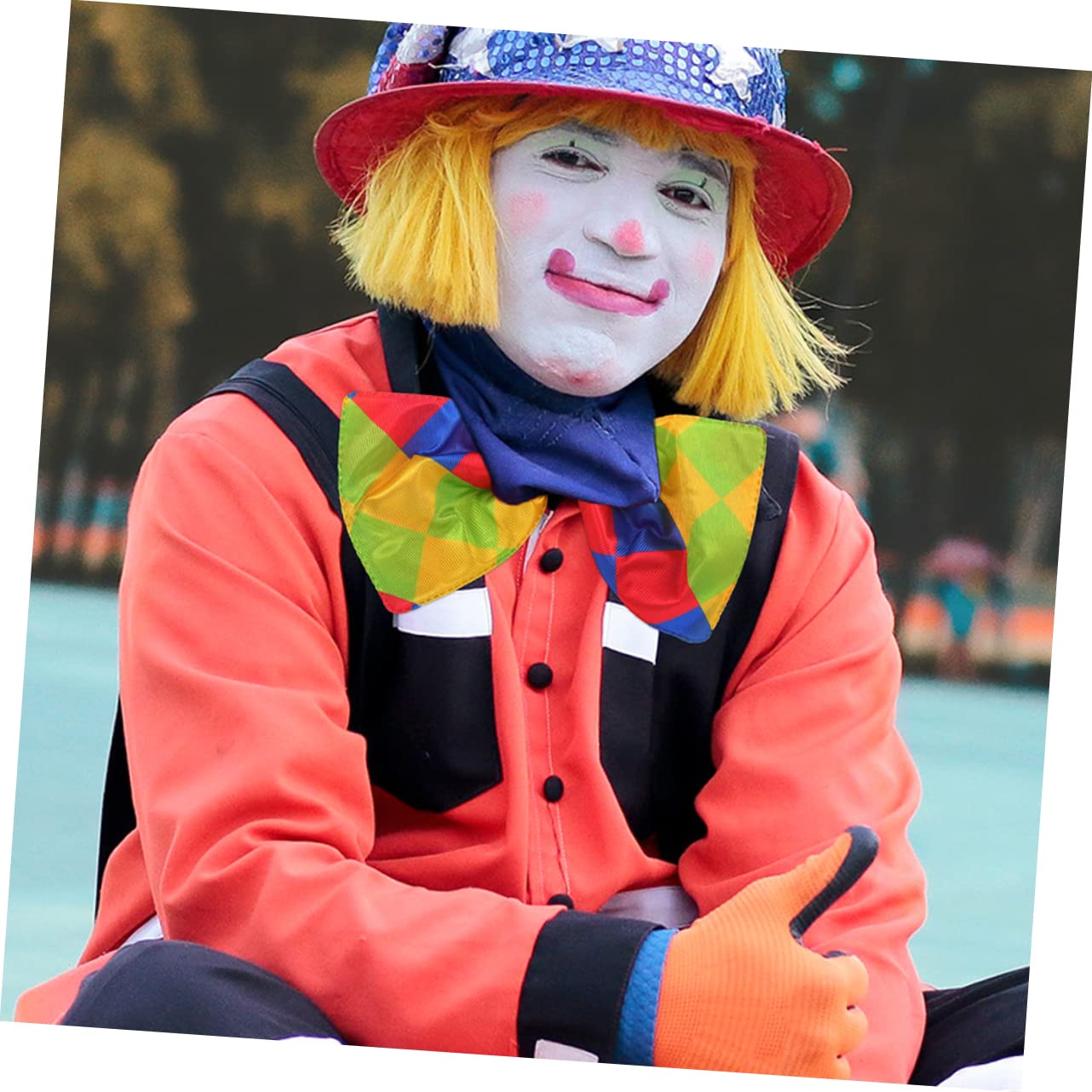 GALPADA Clown Bowknot Ties 3 Pack Jumbo Bow Tie for Costumes Party Accessories Washable Reusable