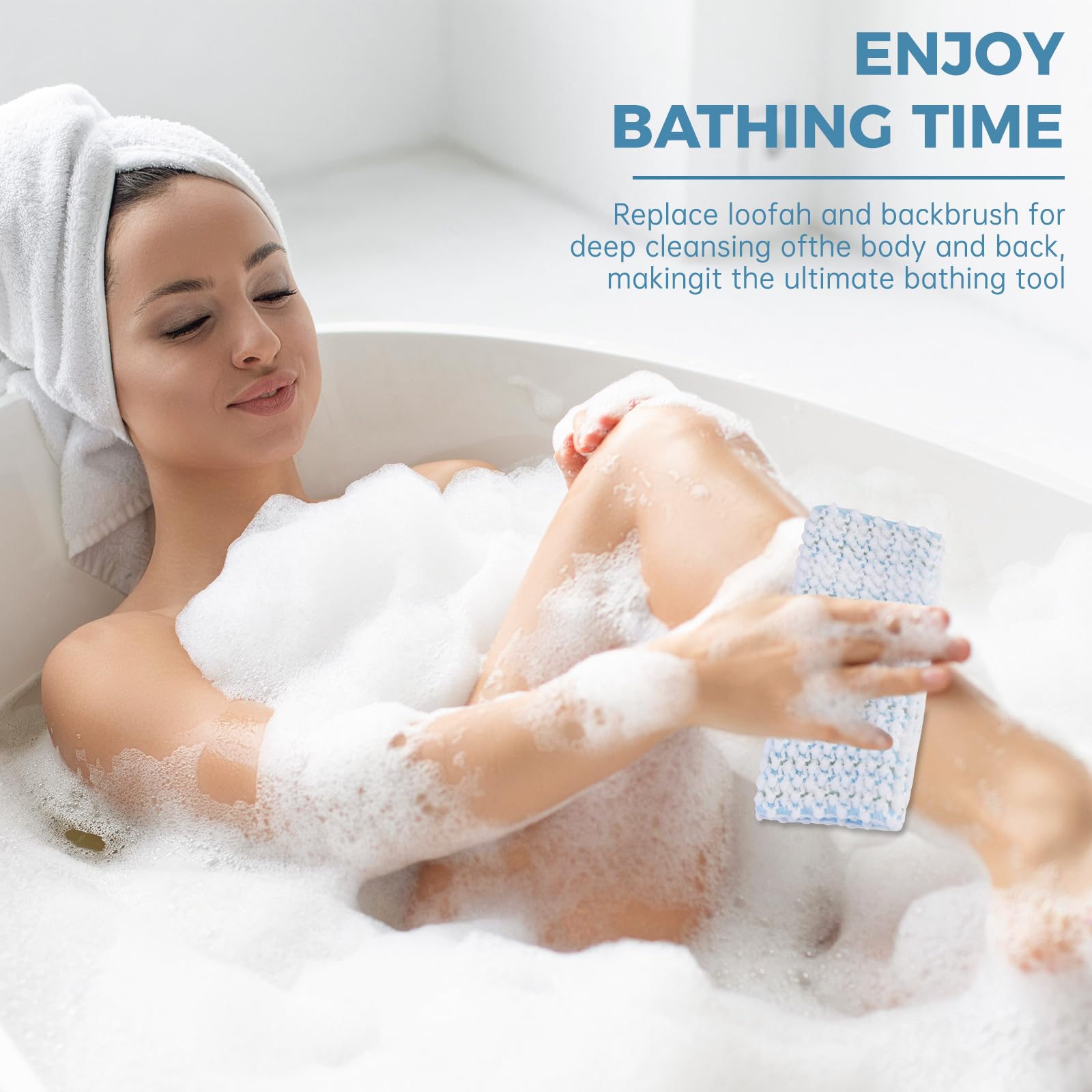 BTTEUYE Exfoliating Bath Towel, Sponge Loofah Body Scrubber, Body Scrubber, Japanese Exfoliating Bath Towel, Double Sided Washing and Scrubbing