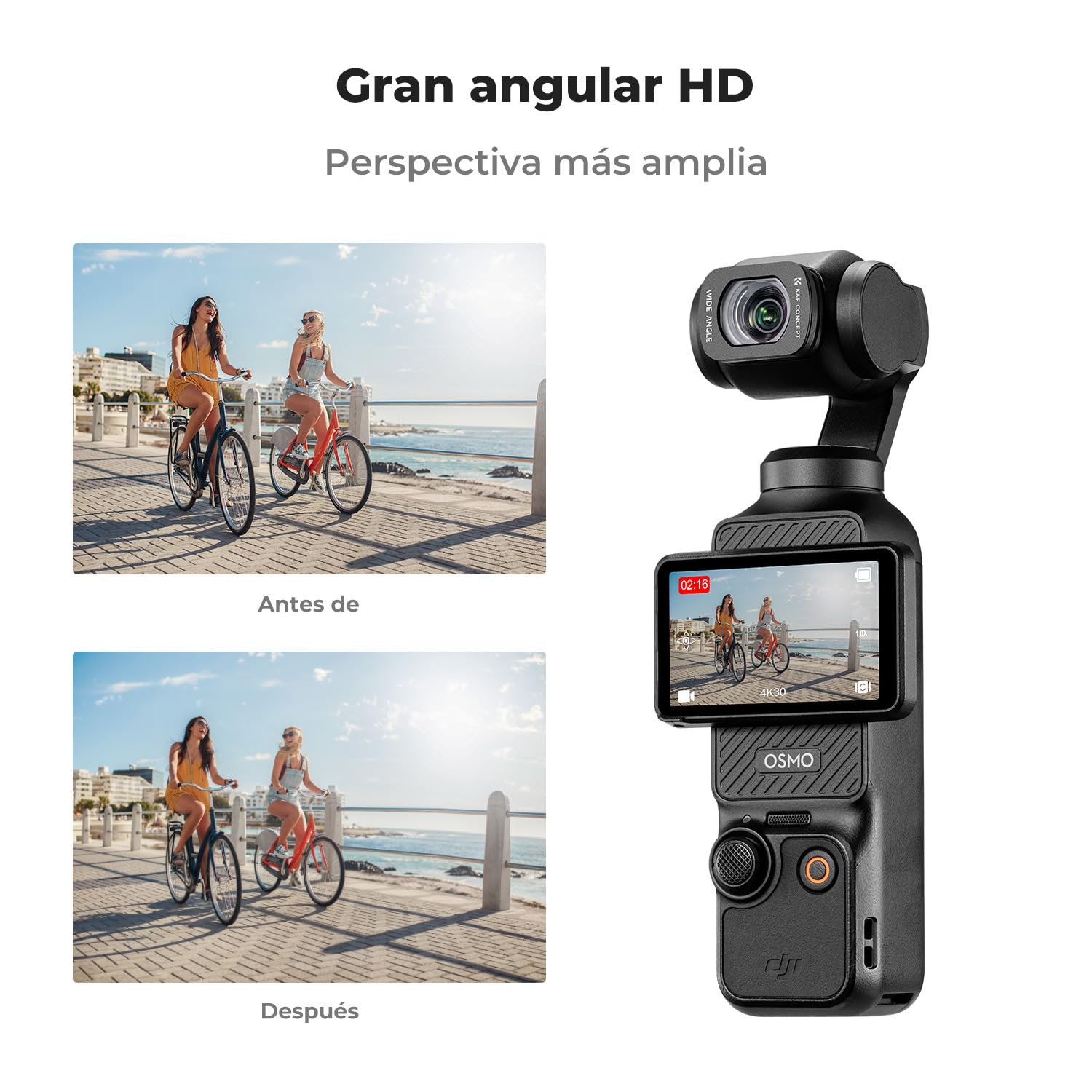 K&F CONCEPT FD161 Filtros Magnéticos Gran Angular para OSMO Pocket 3/4, Filtro Magnético Gran Angular Compatible con dji OSMO Pocket 3/4 (Aluminio)
