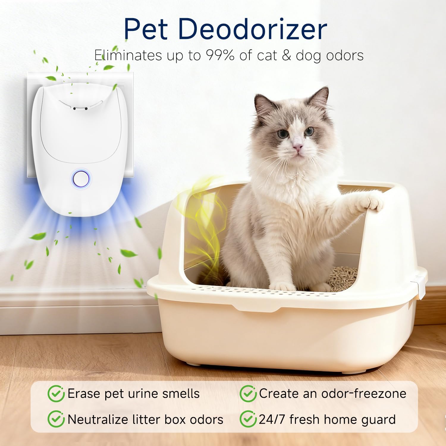 Plug In Air Ionizers Negative Ion Technology Air Purifier, Quiet Mini Air Freshener for Home, Bedroom, Office, Basement - Portable Air Purifiers for Odor, Dust, Pets Smell, Smoke (2Pcs)