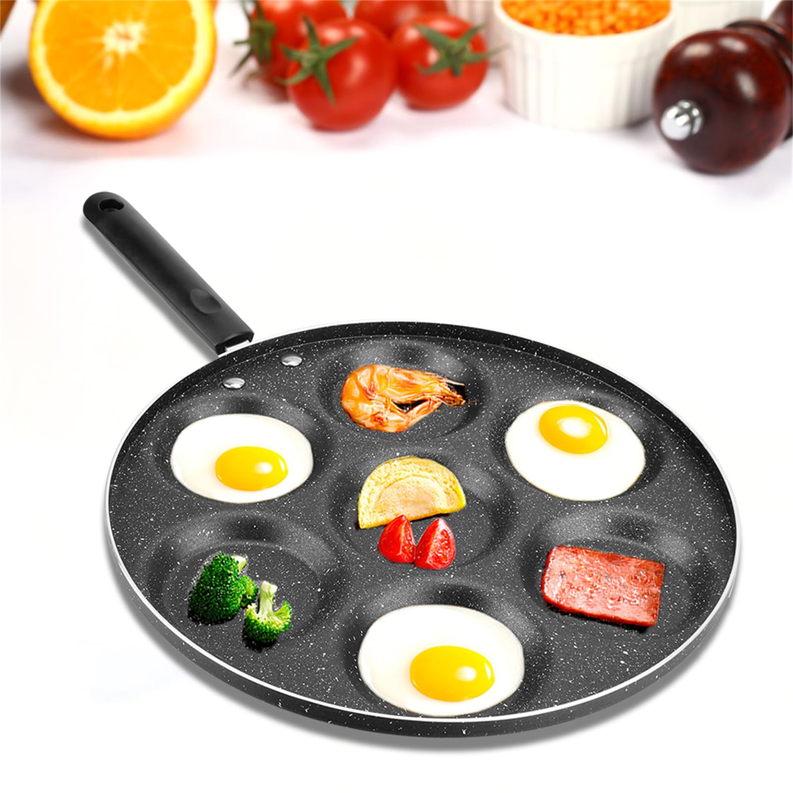 Patelnia Do Smażenia Jajek, Patelnia Do Smażenia Jajek, 7 Filiżanek, Patelnia Do Naleśników, Aluminiowa, Do Gotowania Na Śniadanie, Nieprzywierająca, Łatwa W Czyszczeniu,