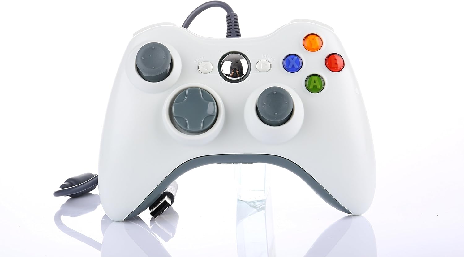 Game Controller Gamepad USB Wired Shoulders Buttons Improved Ergonomic Design Joypad Gamepad Controller for Microsoft Xbox & Slim 360 PC Windows 7(White)