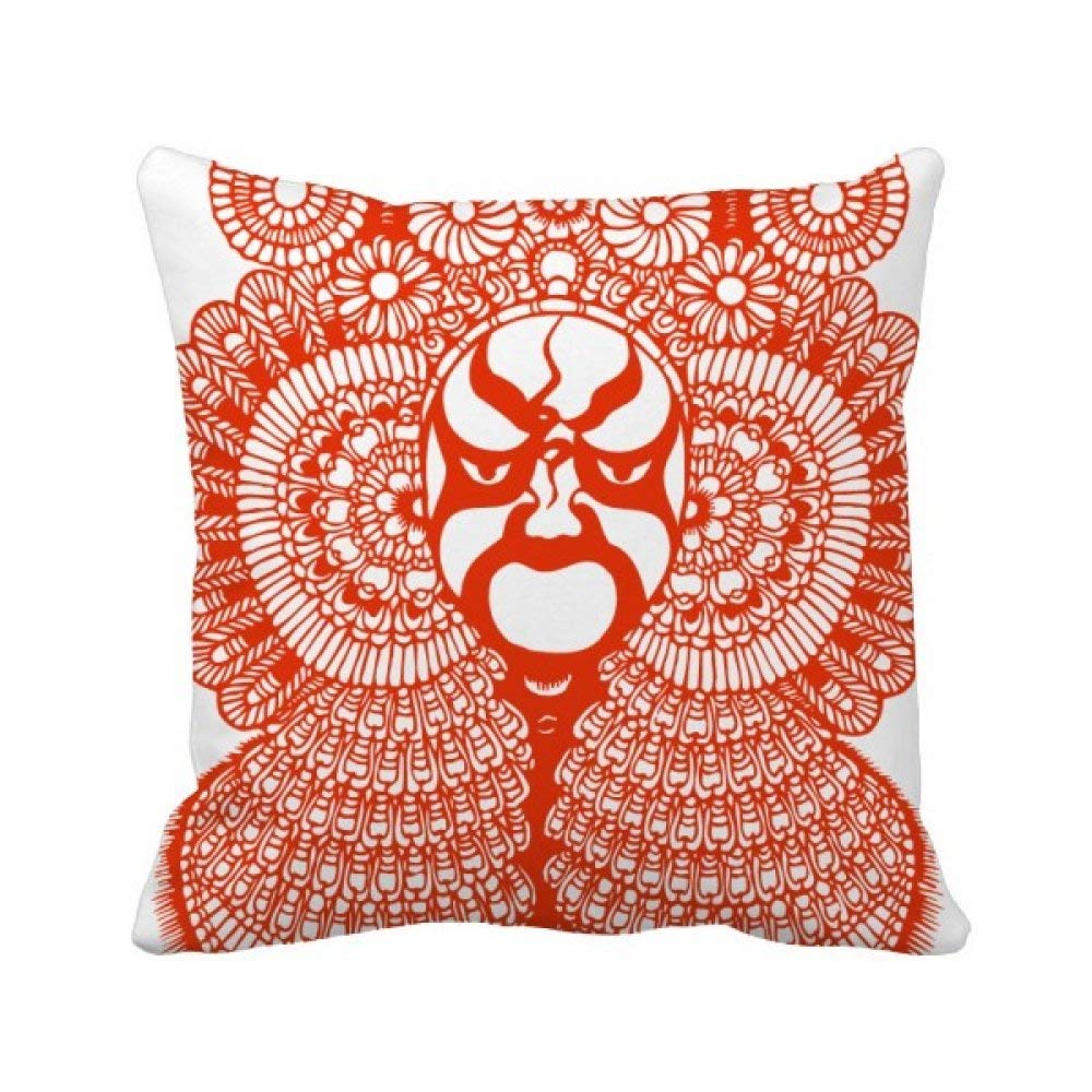 Masque carré coussin opéra chinois aux finitions soignées pour intérieur raffiné
