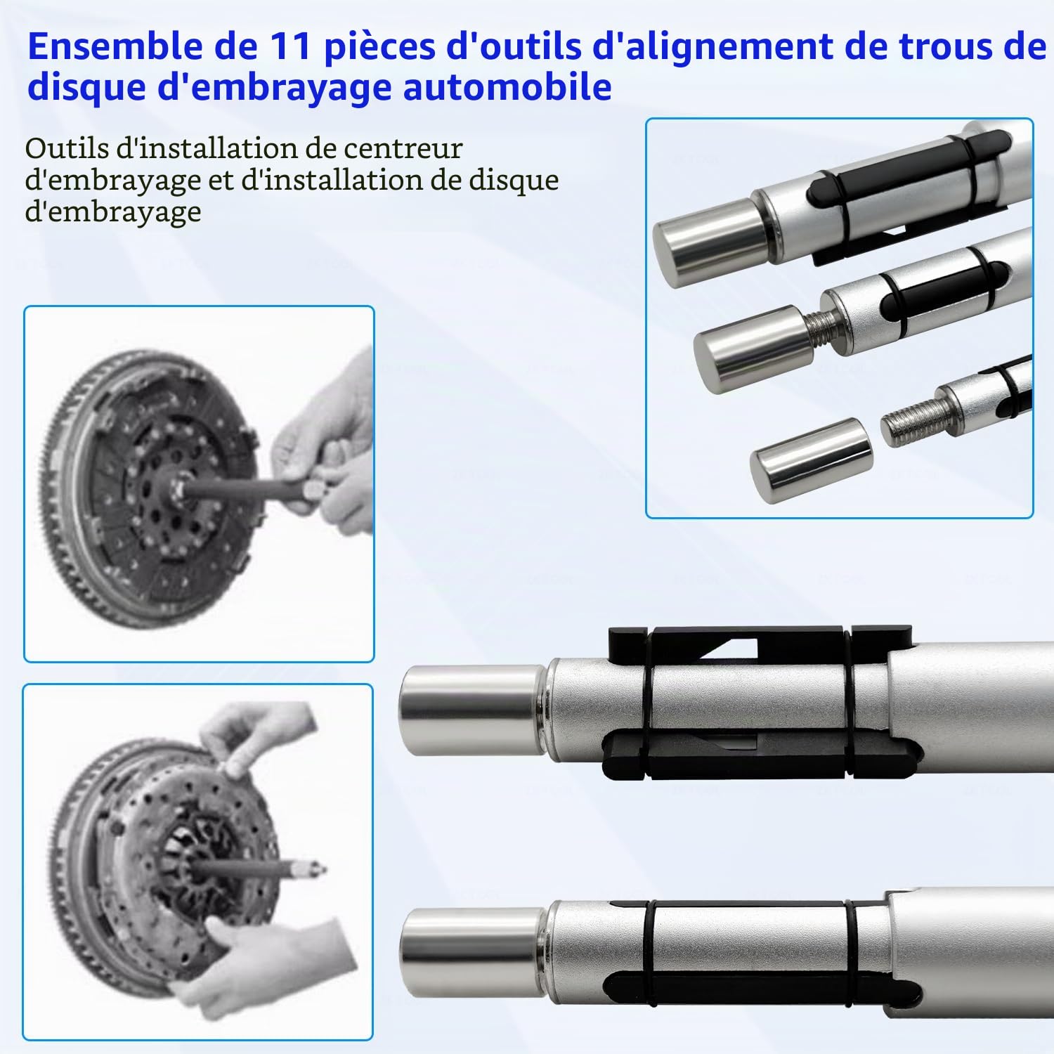 ZKTOOL 11PCS Outil Universel Réglable d'Alignement de l'Embrayage