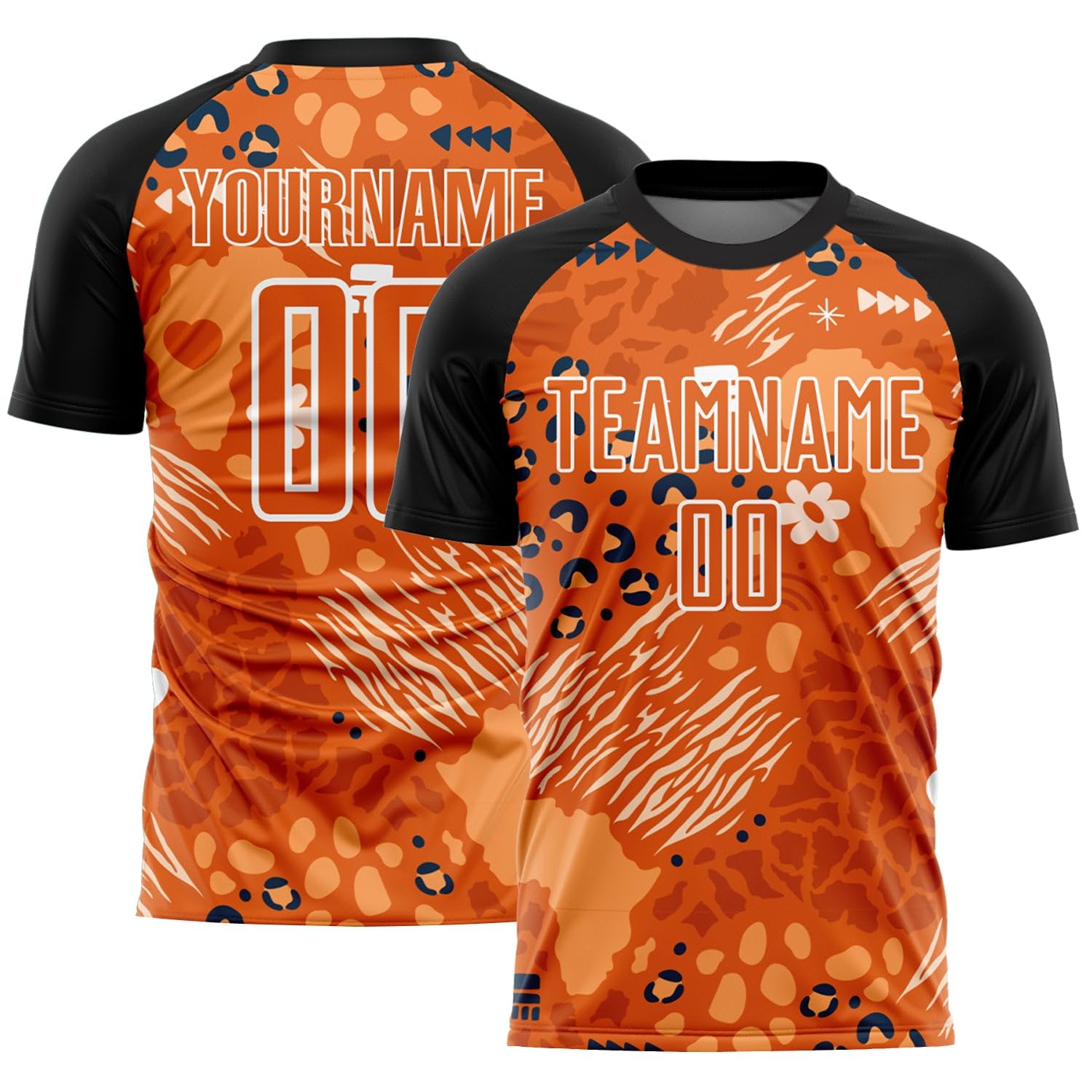 Custom Soccer Jerseys for Men Women Youth Kids, Bay Orange Black Personalized Soccer Jersey Printed Name Number Logo Mens Clothing