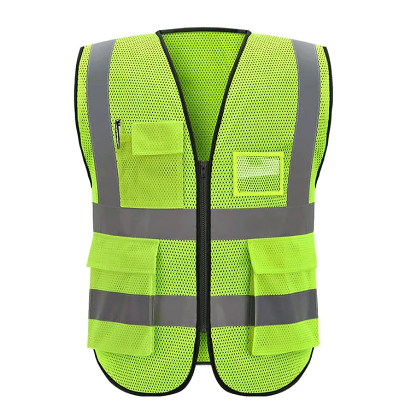 hi vis chaleco reflectante de alta visibilidad, Chaleco de seguridad Chaleco de seguridad Malla transpirable Traje reflectante Bolsillos y cremallera Reflectante