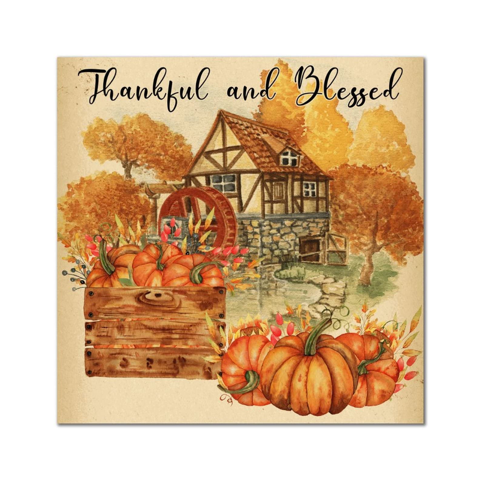 Panneau en bois Thankful and Blessed pour célébrer le bonheur à la maison