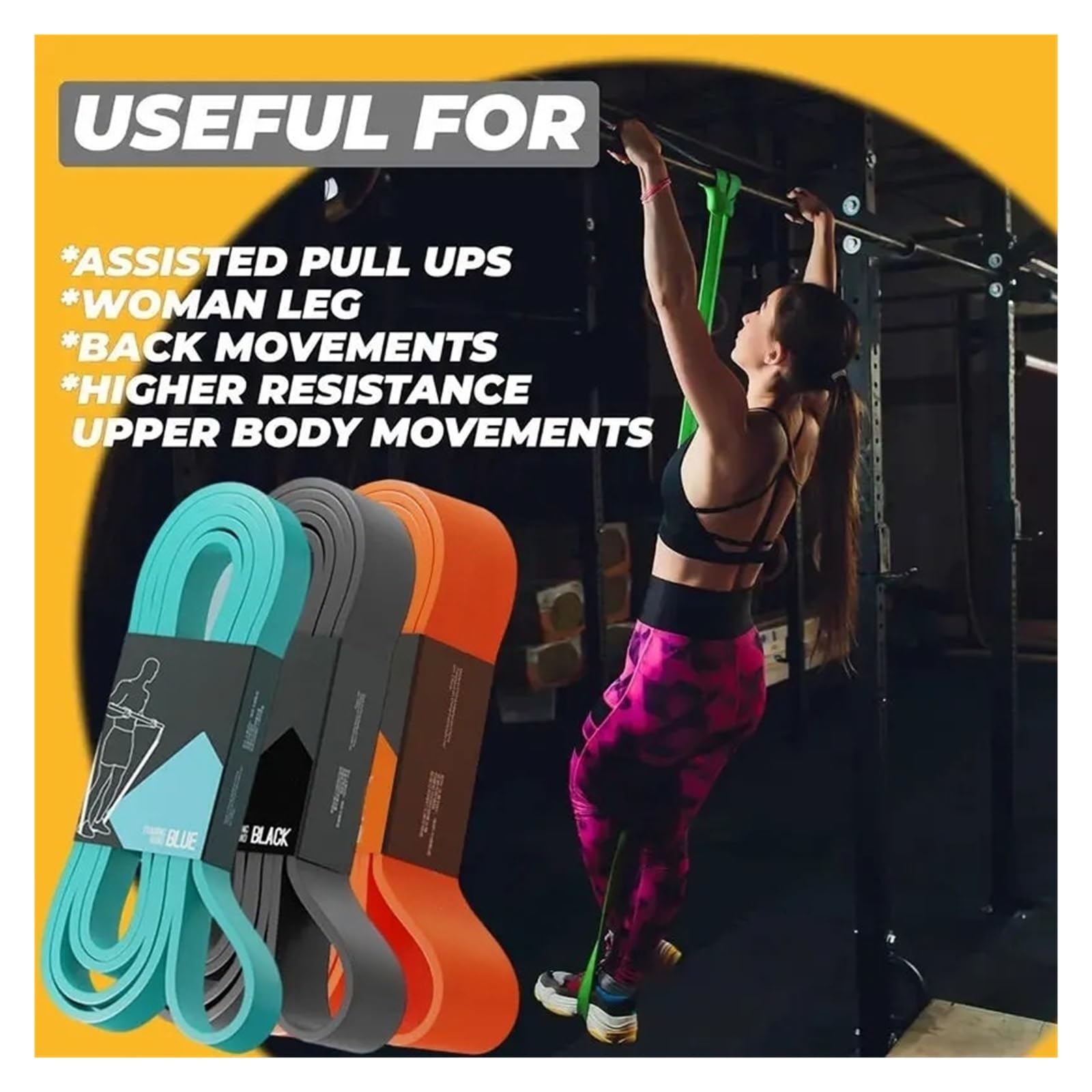 fasce di resistenza con maniglie Fascia elastica di resistenza for la forza maschile e femminile