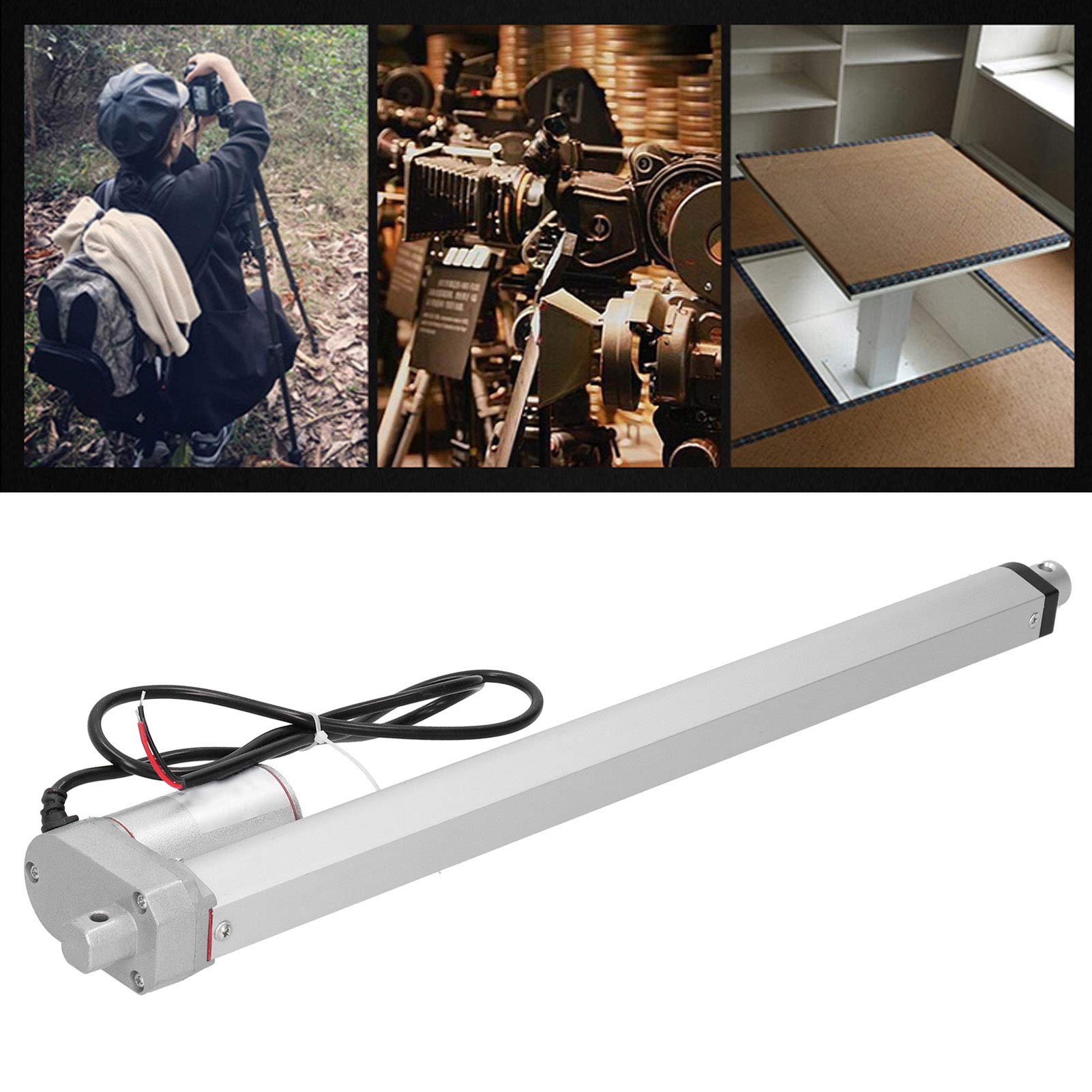 Cocoarm Motore Elettrico Putter Attuatore Lineare di Grado Industriale 12VDC 300N Carico 400mm Corsa IP45 Scatola Ingranaggi Chiusa a Basso Rumore per Barche Macchinari Industriali (24 V CC)